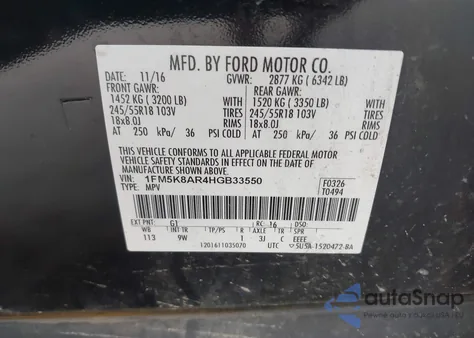 2017 Ford Police Interceptor z USA, uszkodzony, nr VIN 1FM5K8AR4HGB33550